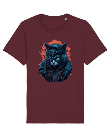 Cyborg Cat With Sunglasses for white Burgundy