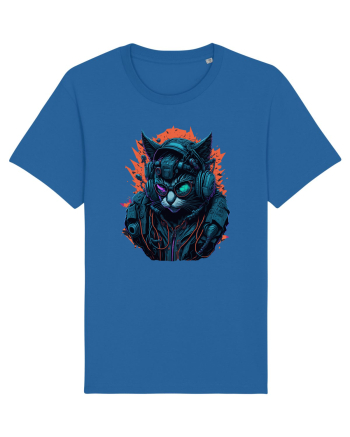 Cyborg Cat With Sunglasses for white Royal Blue