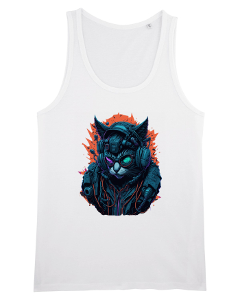 Cyborg Cat With Sunglasses for white White