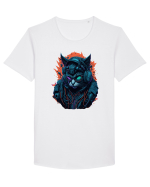 Cyborg Cat With Sunglasses for white Tricou mânecă scurtă guler larg Bărbat Skater