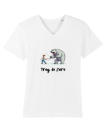 Trag de fiare Tricou mânecă scurtă guler V Bărbat Presenter