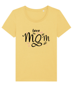 LOVE MOM FOREVER Tricou mânecă scurtă guler larg fitted Damă Expresser