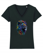 Rainbow Lion  Tricou mânecă scurtă guler V Damă Evoker