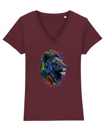 Rainbow Lion  Burgundy