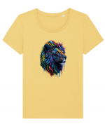 Rainbow Lion  Tricou mânecă scurtă guler larg fitted Damă Expresser