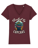 Fueled by cupcake #1 Tricou mânecă scurtă guler V Damă Evoker
