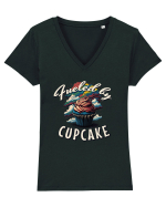 Fueled by cupcake #2 Tricou mânecă scurtă guler V Damă Evoker