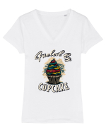 Fueled by cupcake #3 Tricou mânecă scurtă guler V Damă Evoker