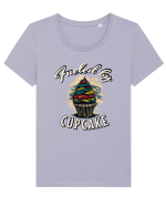 Fueled by cupcake #3 Tricou mânecă scurtă guler larg fitted Damă Expresser
