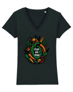 Vegan and proud Tricou mânecă scurtă guler V Damă Evoker