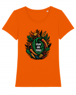 Vegan and proud Tricou mânecă scurtă guler larg fitted Damă Expresser