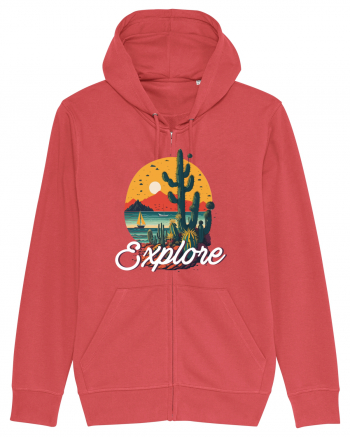 Explore - plaja cu cactusi si apus de soare Carmine Red