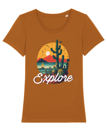 Explore - plaja cu cactusi si apus de soare Roasted Orange