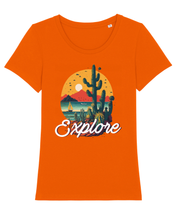 Explore - plaja cu cactusi si apus de soare Bright Orange