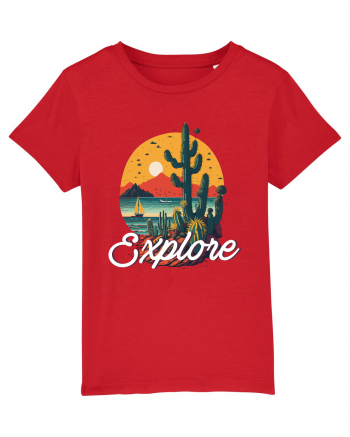 Explore - plaja cu cactusi si apus de soare Red
