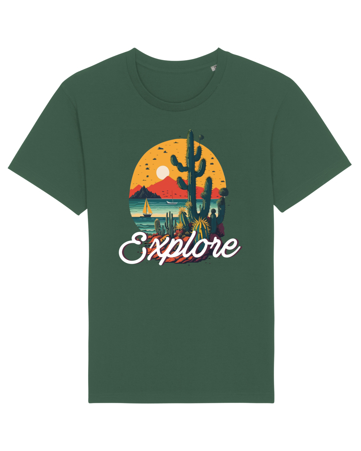 Tricou mânecă scurtă Unisex Rocker Bottle Green