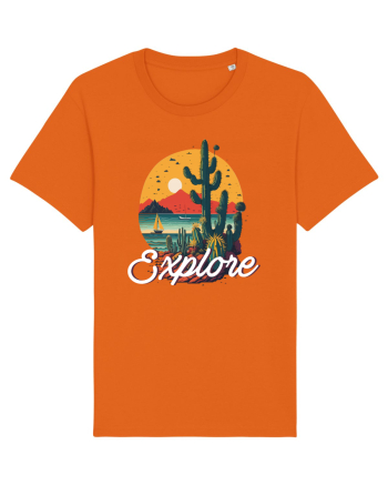 Explore - plaja cu cactusi si apus de soare Bright Orange