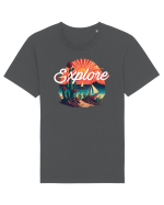 Explore - plaja cu cactusi si apus de soare Tricou mânecă scurtă Unisex Rocker