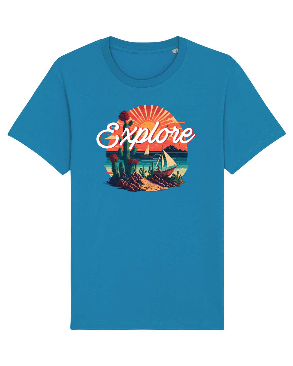 Tricou mânecă scurtă Unisex Rocker Azur