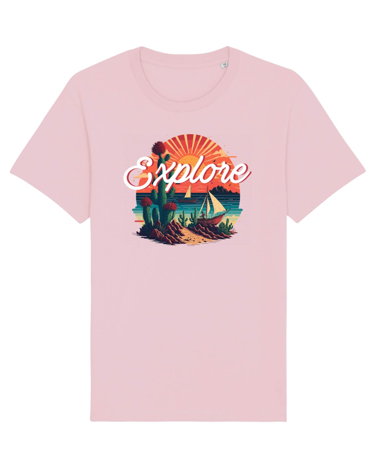 Tricou mânecă scurtă Unisex Rocker Cotton Pink