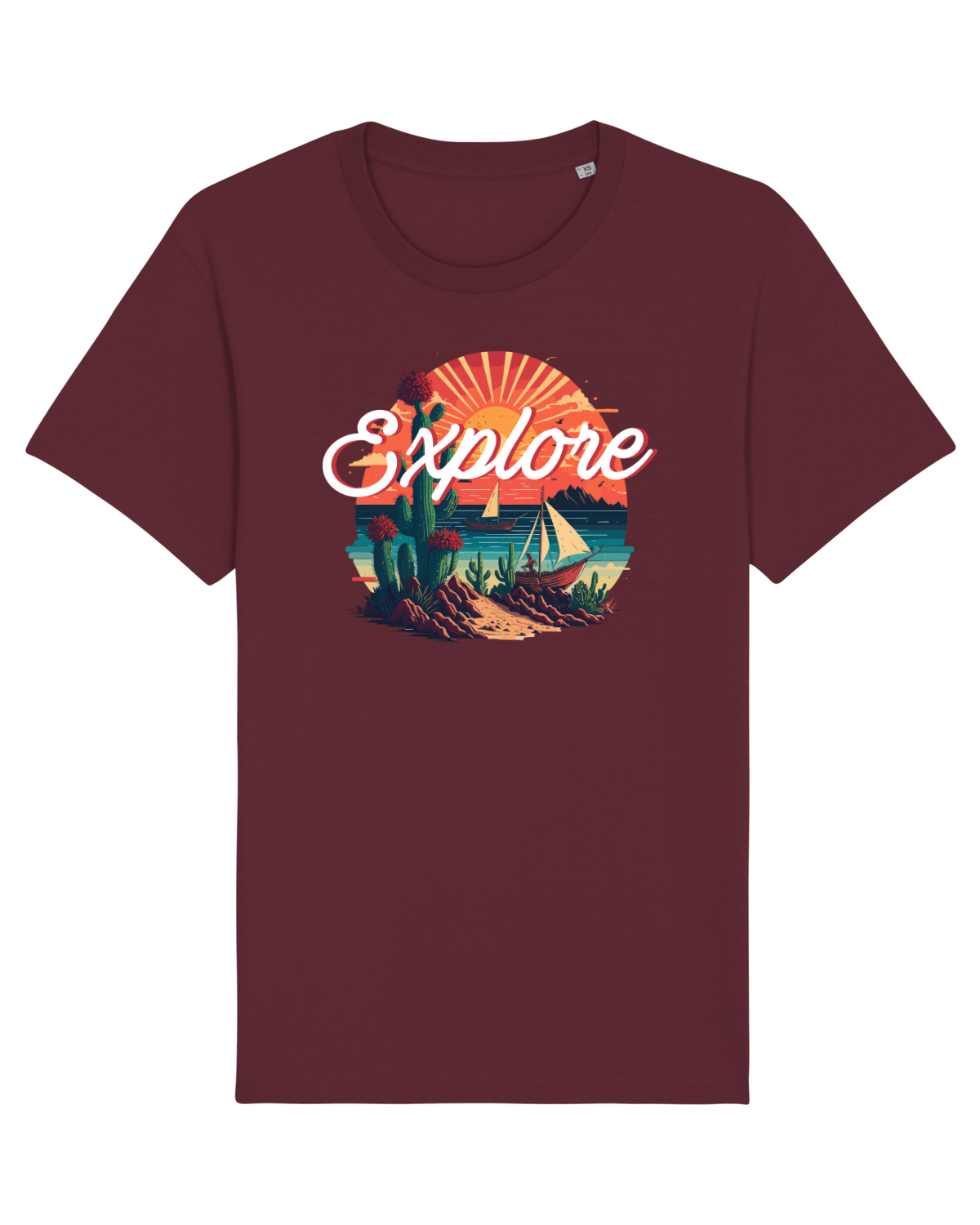 Tricou mânecă scurtă Unisex Rocker Burgundy