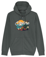Explore - plaja cu cactusi si apus de soare Hanorac cu fermoar Unisex Connector