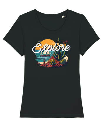 Explore - plaja cu cactusi si apus de soare Black