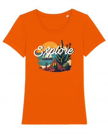 Explore - plaja cu cactusi si apus de soare Bright Orange
