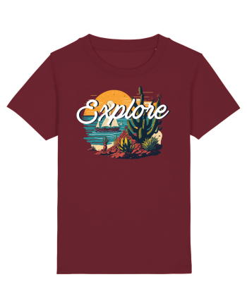 Explore - plaja cu cactusi si apus de soare Burgundy