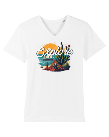 Explore - plaja cu cactusi si apus de soare White