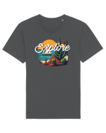 Explore - plaja cu cactusi si apus de soare Tricou mânecă scurtă Unisex Rocker