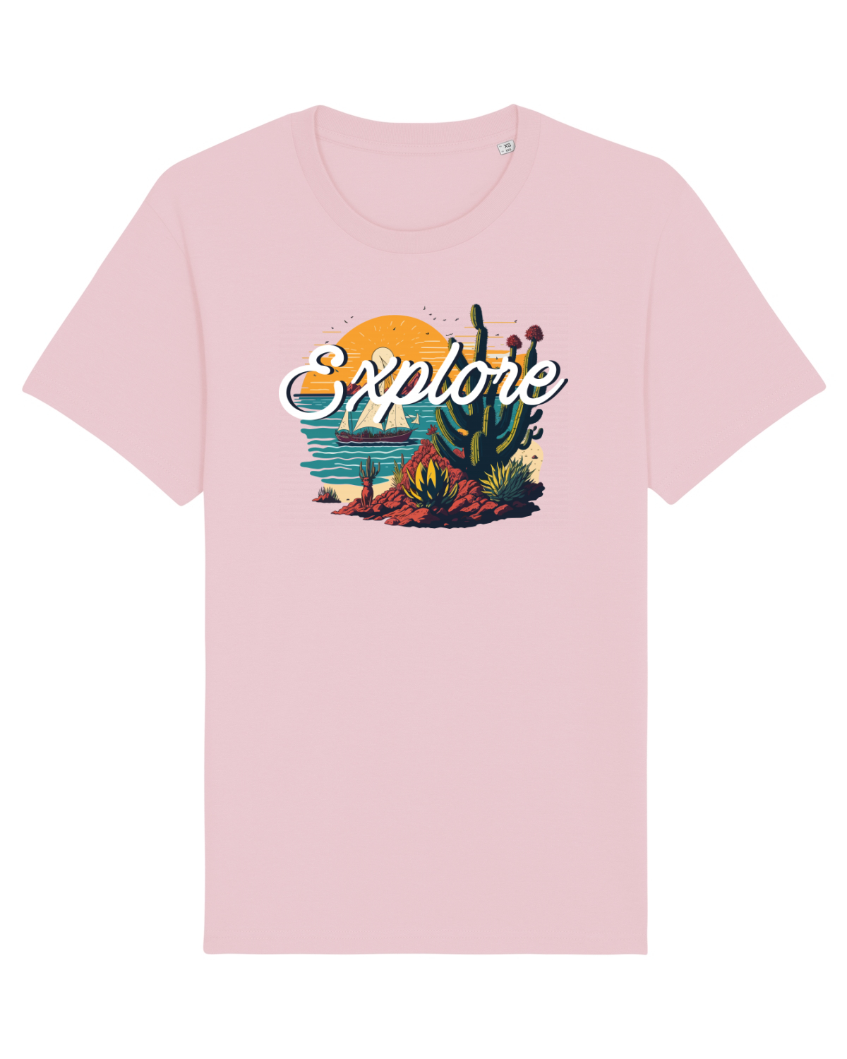 Tricou mânecă scurtă Unisex Rocker Cotton Pink