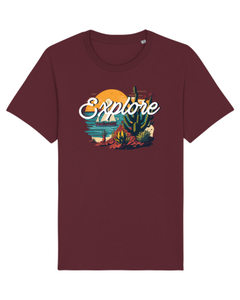 Explore - plaja cu cactusi si apus de soare Burgundy