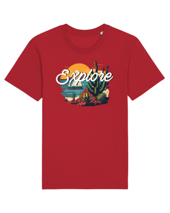 Explore - plaja cu cactusi si apus de soare Red