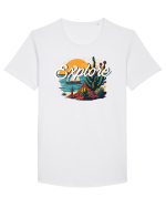 Explore - plaja cu cactusi si apus de soare Tricou mânecă scurtă guler larg Bărbat Skater