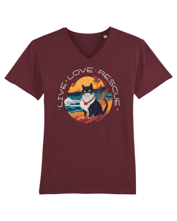 Live Love Rescue Cat 1 Burgundy