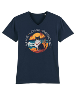 Live Love Rescue Cat 1 Tricou mânecă scurtă guler V Bărbat Presenter