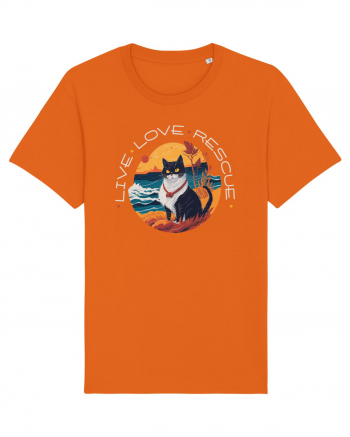 Live Love Rescue Cat 1 Bright Orange