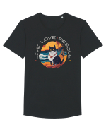 Live Love Rescue Cat 1 Tricou mânecă scurtă guler larg Bărbat Skater