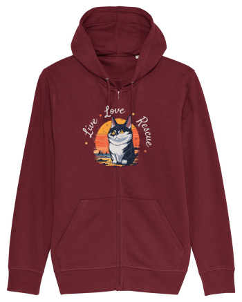 Live Love Rescue Cat 2 Burgundy