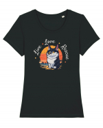 Live Love Rescue Cat 2 Tricou mânecă scurtă guler larg fitted Damă Expresser