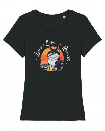 Live Love Rescue Cat 2 Black