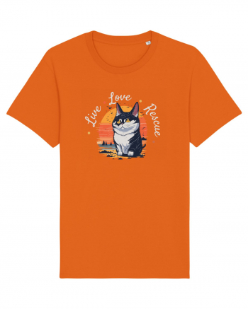 Live Love Rescue Cat 2 Bright Orange