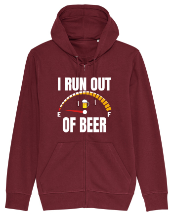 I RUN OUT OF BEER Burgundy