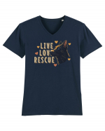 Live Love Rescue Dog -3 Tricou mânecă scurtă guler V Bărbat Presenter