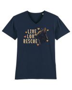 Live Love Rescue Dog -3 Tricou mânecă scurtă guler V Bărbat Presenter