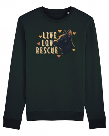 Live Love Rescue Dog -3 Black