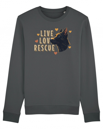 Live Love Rescue Dog -3 Anthracite