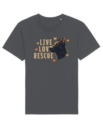 Live Love Rescue Dog -3 Anthracite