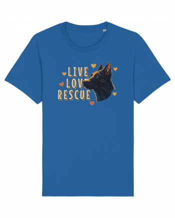Live Love Rescue Dog -3 Royal Blue